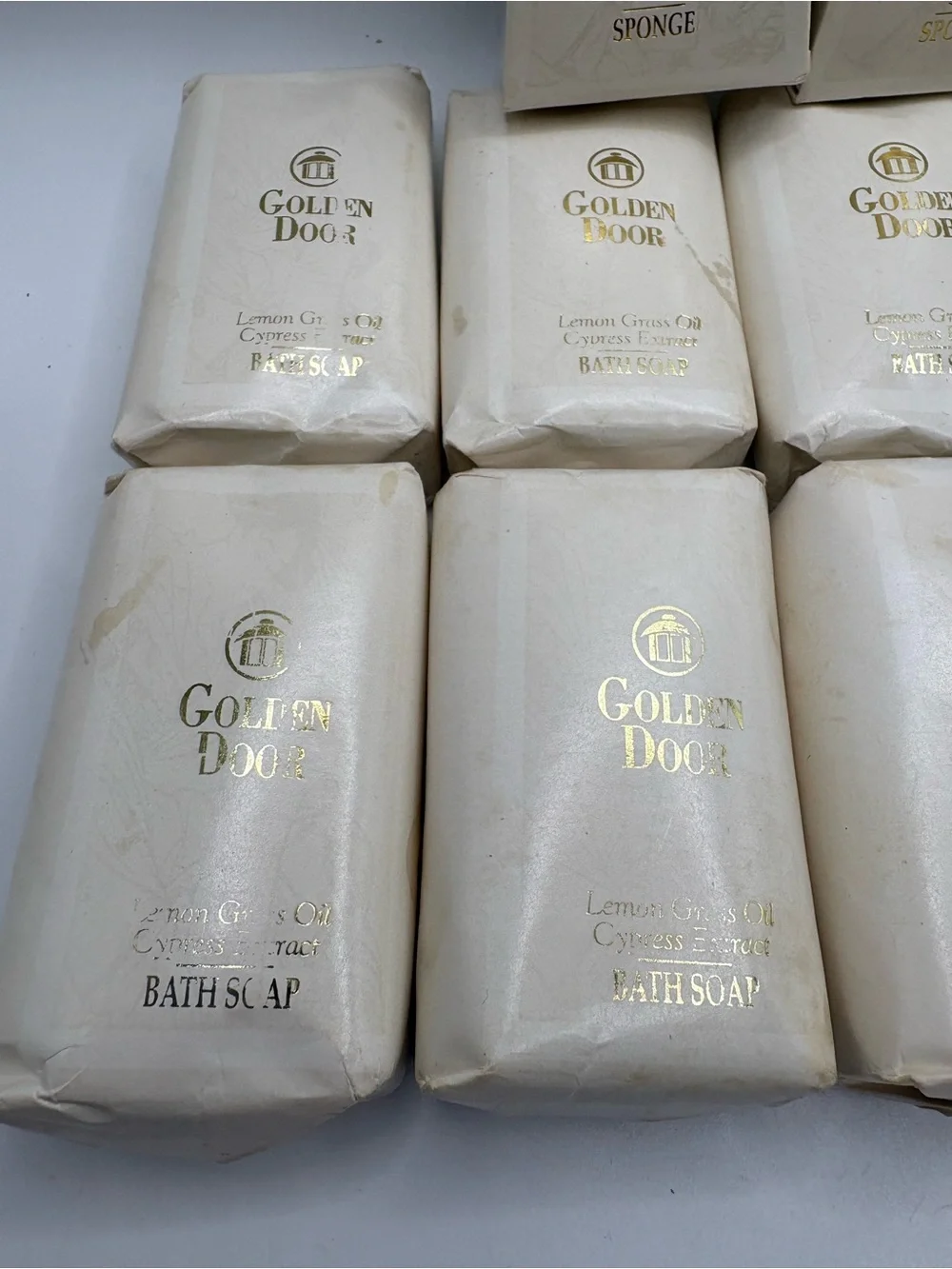 Vintage Golden Door Resort Amenity Lot 11 Bath Soaps 3 Shoe Sponges Unused